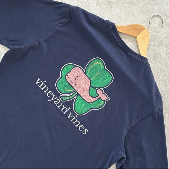 Vineyard Vines Long-Sleeve Whale Shamrock T-Shirt, S - Picture 1 of 6
